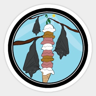 The Trio of Bats and the Tower of Ice Cream Sticker